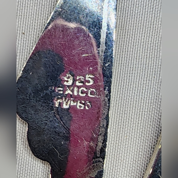 Vintage Mexico Sterling silver and turquoise inlay dangle earrings - Picture 7 of 9